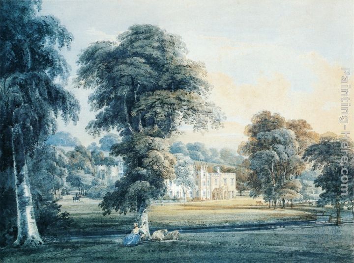 Thomas Girtin Chalfont House, Buckinghamshire, with a Shepherdess